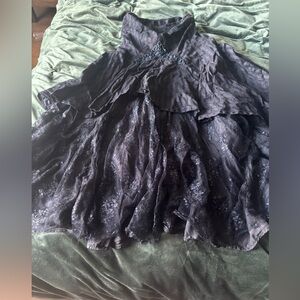 BlackList Gothic black layered lace skirt 🖤🥀🖤